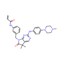 C=CC(=O)Nc1cccc(CN2C(=O)C(C)(C)c3cnc(Nc4ccc(N5CCN(C)CC5)cc4)nc32)c1 ZINC000473086700