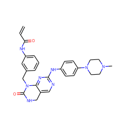 C=CC(=O)Nc1cccc(CN2C(=O)NCc3cnc(Nc4ccc(N5CCN(C)CC5)cc4)nc32)c1 ZINC000473085995