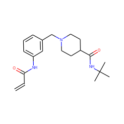 C=CC(=O)Nc1cccc(CN2CCC(C(=O)NC(C)(C)C)CC2)c1 ZINC001772604482