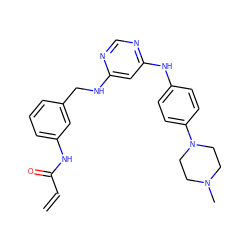 C=CC(=O)Nc1cccc(CNc2cc(Nc3ccc(N4CCN(C)CC4)cc3)ncn2)c1 ZINC000473085999