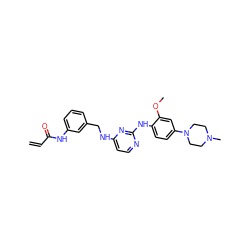 C=CC(=O)Nc1cccc(CNc2ccnc(Nc3ccc(N4CCN(C)CC4)cc3OC)n2)c1 ZINC000473094121