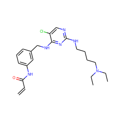 C=CC(=O)Nc1cccc(CNc2nc(NCCCCN(CC)CC)ncc2Cl)c1 ZINC000473104044