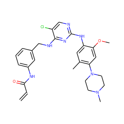 C=CC(=O)Nc1cccc(CNc2nc(Nc3cc(C)c(N4CCN(C)CC4)cc3OC)ncc2Cl)c1 ZINC000473097138