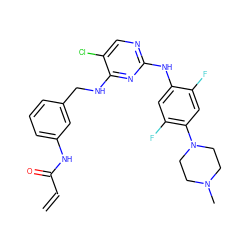 C=CC(=O)Nc1cccc(CNc2nc(Nc3cc(F)c(N4CCN(C)CC4)cc3F)ncc2Cl)c1 ZINC000473105035