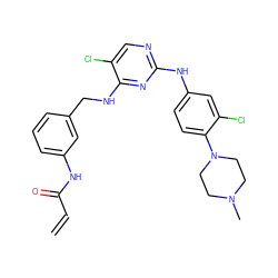 C=CC(=O)Nc1cccc(CNc2nc(Nc3ccc(N4CCN(C)CC4)c(Cl)c3)ncc2Cl)c1 ZINC000473106850