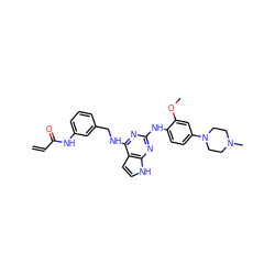 C=CC(=O)Nc1cccc(CNc2nc(Nc3ccc(N4CCN(C)CC4)cc3OC)nc3[nH]ccc23)c1 ZINC000473109493