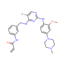 C=CC(=O)Nc1cccc(CNc2nc(Nc3ccc(N4CCN(C)CC4)cc3OC)ncc2Br)c1 ZINC000473093987