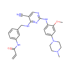 C=CC(=O)Nc1cccc(CNc2nc(Nc3ccc(N4CCN(C)CC4)cc3OC)ncc2C#N)c1 ZINC000473090202