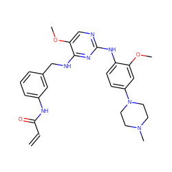 C=CC(=O)Nc1cccc(CNc2nc(Nc3ccc(N4CCN(C)CC4)cc3OC)ncc2OC)c1 ZINC000473095713