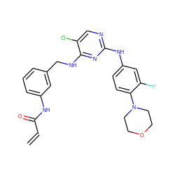 C=CC(=O)Nc1cccc(CNc2nc(Nc3ccc(N4CCOCC4)c(F)c3)ncc2Cl)c1 ZINC000473102937