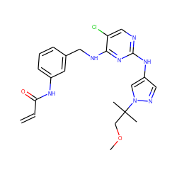 C=CC(=O)Nc1cccc(CNc2nc(Nc3cnn(C(C)(C)COC)c3)ncc2Cl)c1 ZINC000473109116