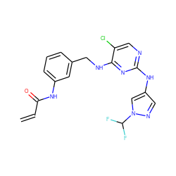 C=CC(=O)Nc1cccc(CNc2nc(Nc3cnn(C(F)F)c3)ncc2Cl)c1 ZINC000473107346