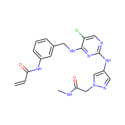 C=CC(=O)Nc1cccc(CNc2nc(Nc3cnn(CC(=O)NC)c3)ncc2Cl)c1 ZINC000473108229