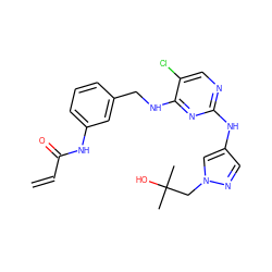 C=CC(=O)Nc1cccc(CNc2nc(Nc3cnn(CC(C)(C)O)c3)ncc2Cl)c1 ZINC000473109860