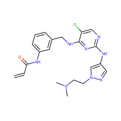 C=CC(=O)Nc1cccc(CNc2nc(Nc3cnn(CCN(C)C)c3)ncc2Cl)c1 ZINC000473107466