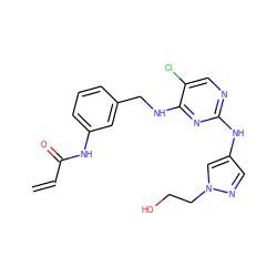 C=CC(=O)Nc1cccc(CNc2nc(Nc3cnn(CCO)c3)ncc2Cl)c1 ZINC000473090800