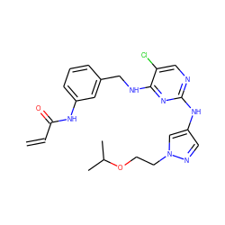 C=CC(=O)Nc1cccc(CNc2nc(Nc3cnn(CCOC(C)C)c3)ncc2Cl)c1 ZINC000473110905