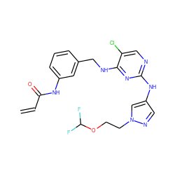 C=CC(=O)Nc1cccc(CNc2nc(Nc3cnn(CCOC(F)F)c3)ncc2Cl)c1 ZINC000473107267