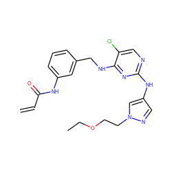 C=CC(=O)Nc1cccc(CNc2nc(Nc3cnn(CCOCC)c3)ncc2Cl)c1 ZINC000473108003