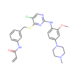 C=CC(=O)Nc1cccc(CSc2nc(Nc3ccc(N4CCN(C)CC4)cc3OC)ncc2Cl)c1 ZINC000473088511