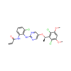 C=CC(=O)Nc1cccc(Cl)c1Nc1ncc(O[C@H](C)c2c(Cl)c(OC)cc(OC)c2Cl)cn1 ZINC001772651235