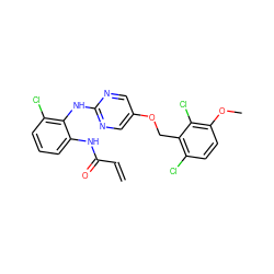 C=CC(=O)Nc1cccc(Cl)c1Nc1ncc(OCc2c(Cl)ccc(OC)c2Cl)cn1 ZINC001772618398