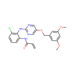 C=CC(=O)Nc1cccc(Cl)c1Nc1ncc(OCc2cc(OC)cc(OC)c2)cn1 ZINC001772598961