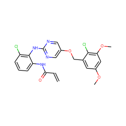 C=CC(=O)Nc1cccc(Cl)c1Nc1ncc(OCc2cc(OC)cc(OC)c2Cl)cn1 ZINC001772582135