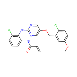 C=CC(=O)Nc1cccc(Cl)c1Nc1ncc(OCc2cc(OC)ccc2Cl)cn1 ZINC001772633398