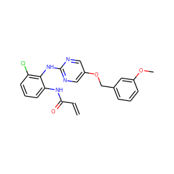 C=CC(=O)Nc1cccc(Cl)c1Nc1ncc(OCc2cccc(OC)c2)cn1 ZINC001772635542