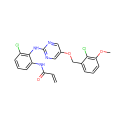 C=CC(=O)Nc1cccc(Cl)c1Nc1ncc(OCc2cccc(OC)c2Cl)cn1 ZINC001772638523