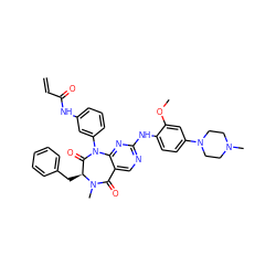 C=CC(=O)Nc1cccc(N2C(=O)[C@H](Cc3ccccc3)N(C)C(=O)c3cnc(Nc4ccc(N5CCN(C)CC5)cc4OC)nc32)c1 ZINC000169326938