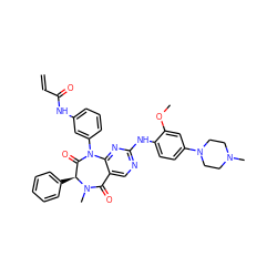 C=CC(=O)Nc1cccc(N2C(=O)[C@H](c3ccccc3)N(C)C(=O)c3cnc(Nc4ccc(N5CCN(C)CC5)cc4OC)nc32)c1 ZINC000169326932