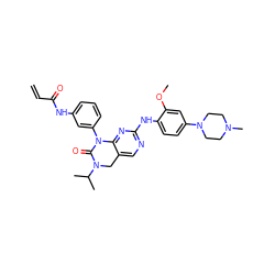 C=CC(=O)Nc1cccc(N2C(=O)N(C(C)C)Cc3cnc(Nc4ccc(N5CCN(C)CC5)cc4OC)nc32)c1 ZINC000084757238