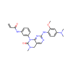 C=CC(=O)Nc1cccc(N2C(=O)N(C)Cc3cnc(Nc4ccc(N(C)C)cc4OC)nc32)c1 ZINC000084757031