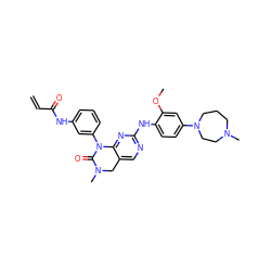 C=CC(=O)Nc1cccc(N2C(=O)N(C)Cc3cnc(Nc4ccc(N5CCCN(C)CC5)cc4OC)nc32)c1 ZINC000084756788