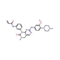 C=CC(=O)Nc1cccc(N2C(=O)N(C)Cc3cnc(Nc4ccc(N5CCN(C)CC5)c(OC)c4)nc32)c1 ZINC000084757944