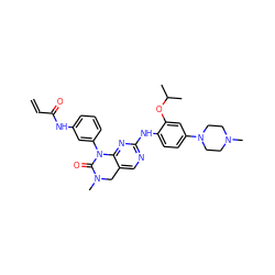 C=CC(=O)Nc1cccc(N2C(=O)N(C)Cc3cnc(Nc4ccc(N5CCN(C)CC5)cc4OC(C)C)nc32)c1 ZINC000084757947