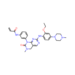 C=CC(=O)Nc1cccc(N2C(=O)N(C)Cc3cnc(Nc4ccc(N5CCN(C)CC5)cc4OCC)nc32)c1 ZINC000084757945