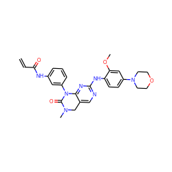 C=CC(=O)Nc1cccc(N2C(=O)N(C)Cc3cnc(Nc4ccc(N5CCOCC5)cc4OC)nc32)c1 ZINC000084756785