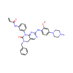 C=CC(=O)Nc1cccc(N2C(=O)N(Cc3ccccc3)Cc3cnc(Nc4ccc(N5CCN(C)CC5)cc4OC)nc32)c1 ZINC000084654052