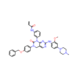 C=CC(=O)Nc1cccc(N2C(=O)N(c3ccc(OCc4ccccc4)cc3)Cc3cnc(Nc4ccc(N5CCN(C)CC5)cc4OC)nc32)c1 ZINC000084668726