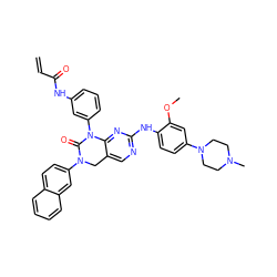 C=CC(=O)Nc1cccc(N2C(=O)N(c3ccc4ccccc4c3)Cc3cnc(Nc4ccc(N5CCN(C)CC5)cc4OC)nc32)c1 ZINC000084653645