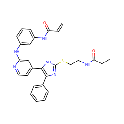 C=CC(=O)Nc1cccc(Nc2cc(-c3[nH]c(SCCNC(=O)CC)nc3-c3ccccc3)ccn2)c1 ZINC001772614063