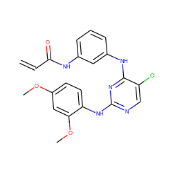 C=CC(=O)Nc1cccc(Nc2nc(Nc3ccc(OC)cc3OC)ncc2Cl)c1 ZINC000200703694