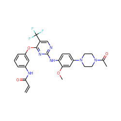 C=CC(=O)Nc1cccc(Oc2nc(Nc3ccc(N4CCN(C(C)=O)CC4)cc3OC)ncc2C(F)(F)F)c1 ZINC000144225273