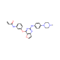 C=CC(=O)Nc1cccc(Oc2nc(Nc3ccc(N4CCN(C)CC4)cc3)nc3ccoc23)c1 ZINC000199428642