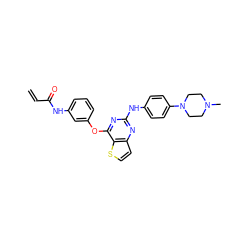 C=CC(=O)Nc1cccc(Oc2nc(Nc3ccc(N4CCN(C)CC4)cc3)nc3ccsc23)c1 ZINC000198970879