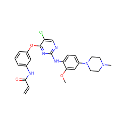 C=CC(=O)Nc1cccc(Oc2nc(Nc3ccc(N4CCN(C)CC4)cc3OC)ncc2Cl)c1 ZINC000052509385