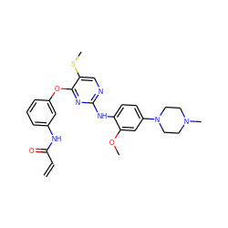 C=CC(=O)Nc1cccc(Oc2nc(Nc3ccc(N4CCN(C)CC4)cc3OC)ncc2SC)c1 ZINC000653845449